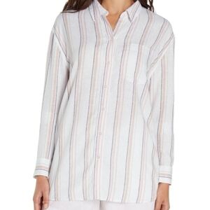 GAP White Striped Long Sleeve Tee